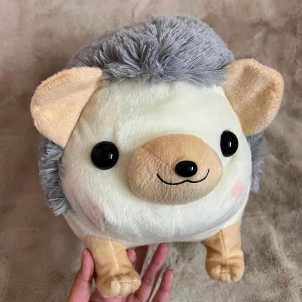 NWOT Kawaii Gray Hedgehog Squishy Animal Plush Stuffed Animal Toy
